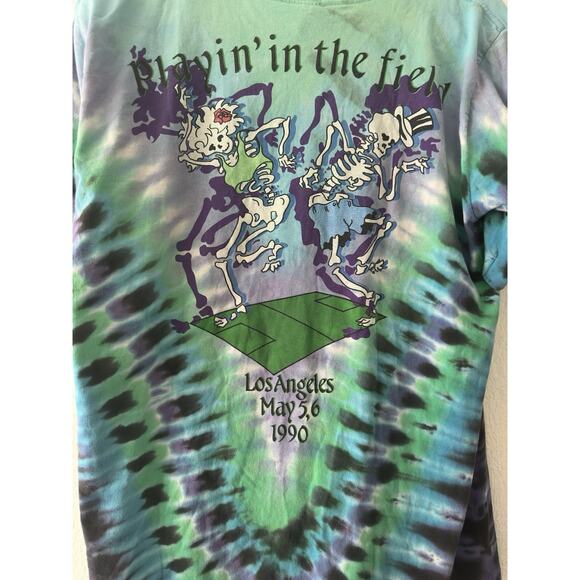 Vintage Grateful Dead T-Shirt 1990 Velodrome Tie Dye Sz L Liquid Blue USA Made - Picture 9 of 14